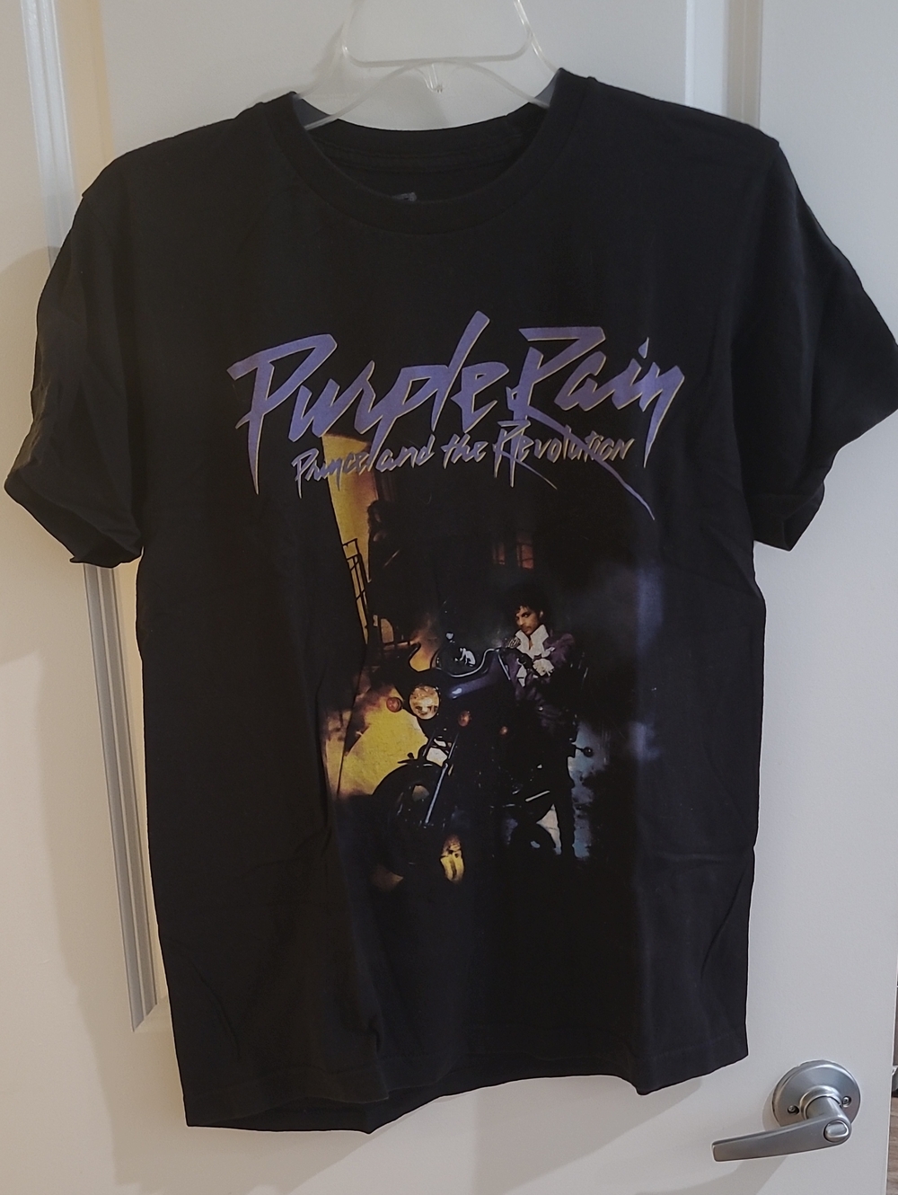 Prince Black 'Purple Rain' Short Sleeve Graphic Tee